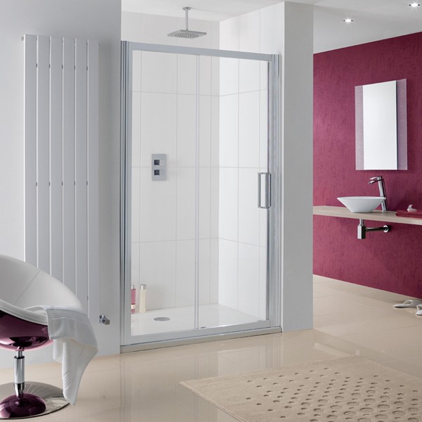 Lakes 8HS120S&8HS120DG Coastline Talsi Slider Shower Door 1200mm Polished Silver Frame (Side Panel NOT Included)