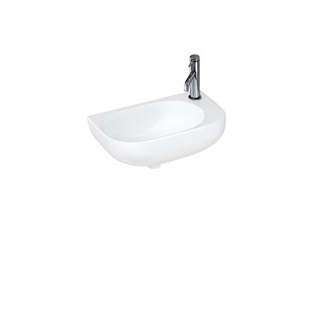 Britton MAR0001 Milan 480mm Right Hand Cloakroom Basin 1 Taphole White
