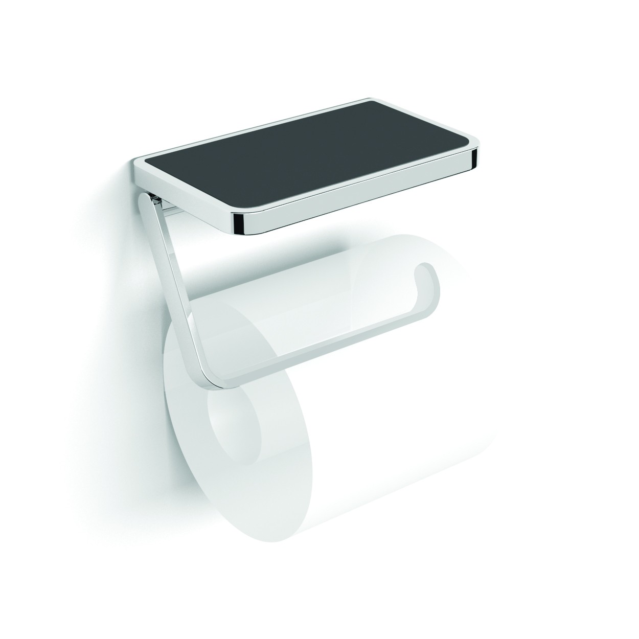 HIB ACTRHCH01 (Chrome)Toilet Roll Holder with Shelf & Anti-Split Mat 100 x 140mm