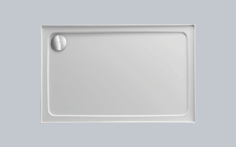 Just Trays Fusion Rectangular Shower Tray with 3 Upstands (Right Hand) 900x760mm Matt White [FM976131]