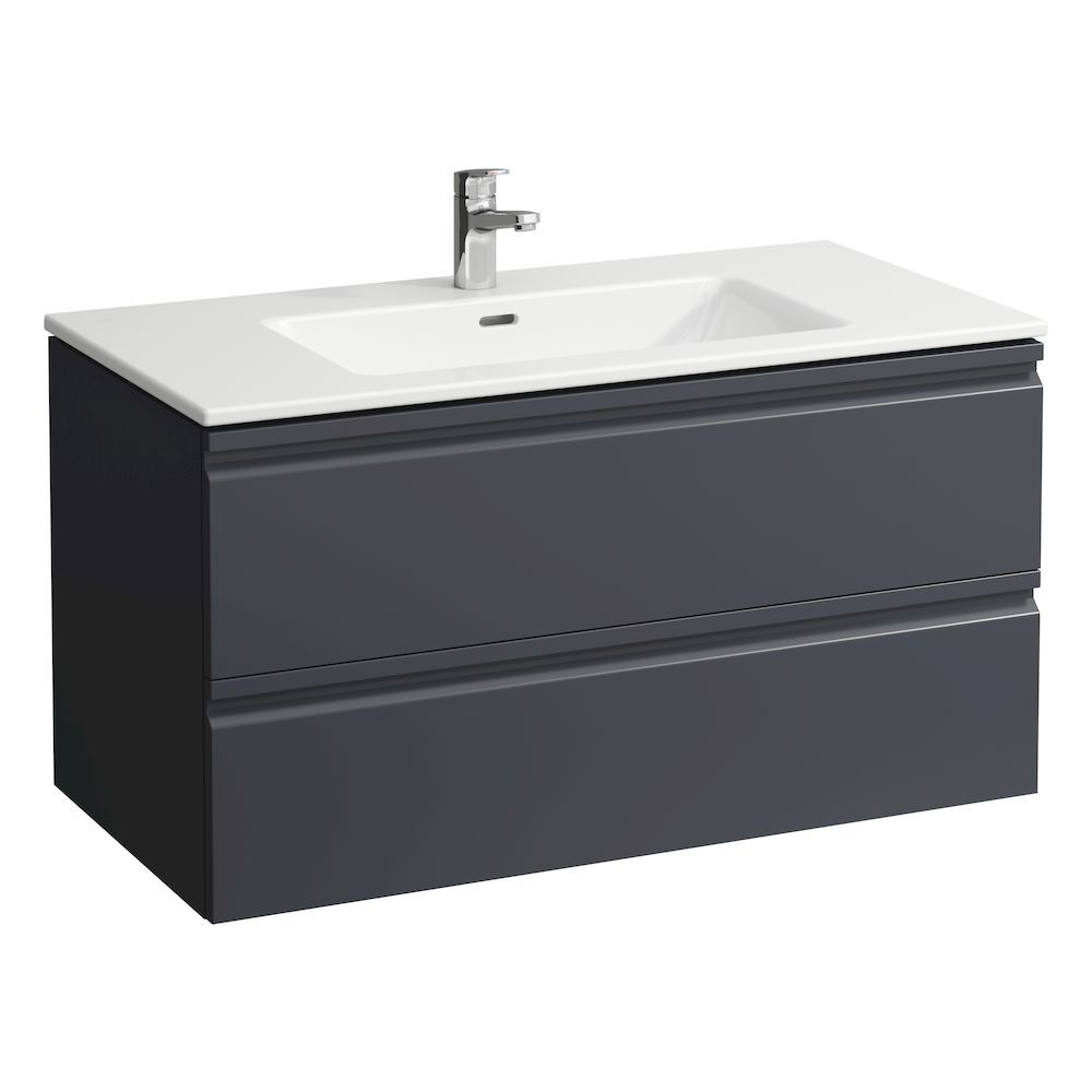 Laufen 619654801041 Pro S Vanity Unit - 2x Drawer & Slim Washbasin 1000x500x525mm Graphite (Brassware NOT Included)
