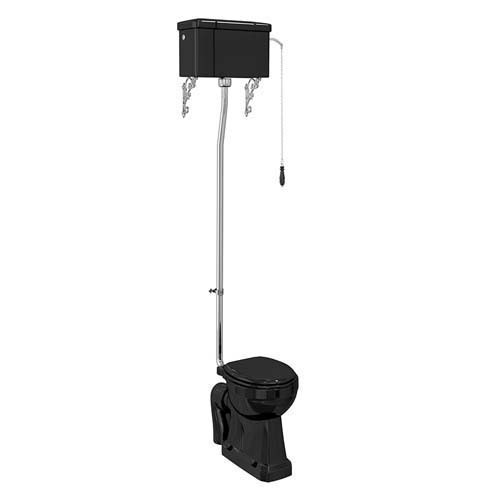 Burlington P2JET High/Low Level WC Pan 403 x 360mm Jet Matt Black (Cistern NOT Included)