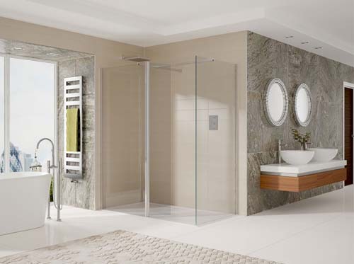 Sommer Wetrooms Glass Panel 400mm (350-380mm) - Chrome [SOW40]