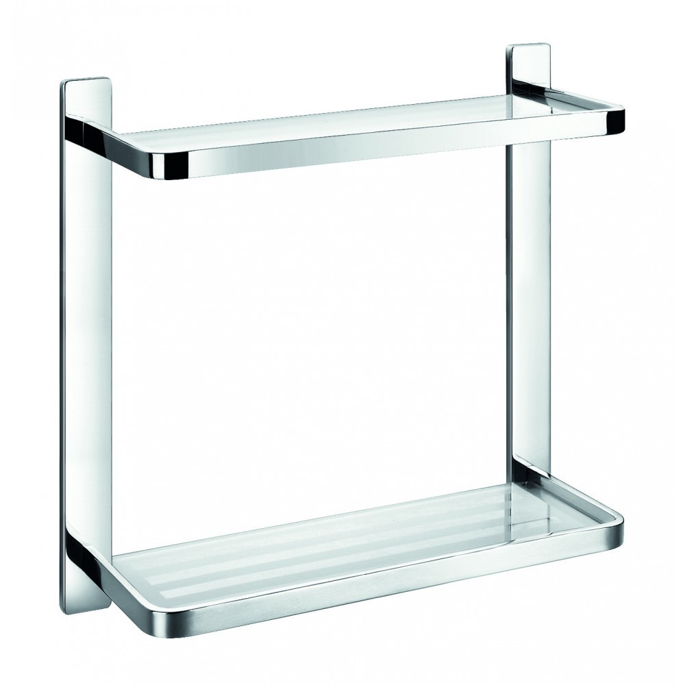 Flova SO8918 Sofija Double Glass Shelf 325mm Chrome