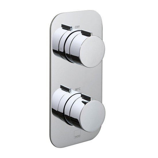 Vado Tablet Altitude Thermo Shower Valve 1 Outlet & 2 Handles (Vertical) Chrome [TAB-148-ALT-C/P]