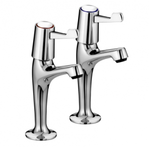 Bristan VAL2 HNK CCD High Neck Pillar Taps with 3(in) Lever Handles Chrome