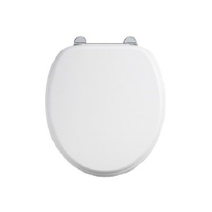 Burlington S13 Carbamide Toilet Seat & Cover Gloss White with Chrome Hinges