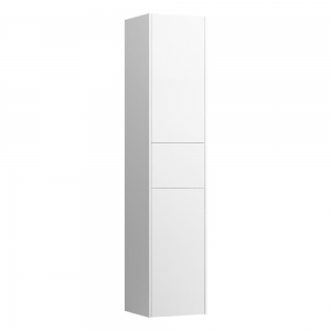 Laufen 4027211102611 Base Tall Cabinet - 2x Left Hinged Door & 1x Drawer/4x Glass Shelves 336x350x1650mm Gloss White