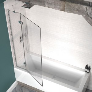 Kudos Inspire 2 Panel Outward Swinging Bath Screen 1500 x 950mm - 8mm Glass (Right Hand) [4BASC2PO8NHR]