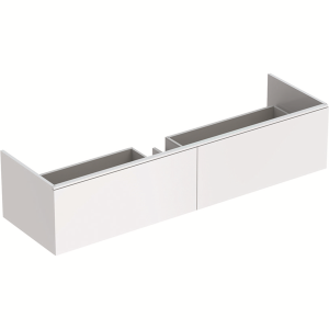 Geberit 500347001 Xeno2 1400mm Vanity Unit with Two Drawers & LED Lighting - White (Basin or Brassware NOT Included)