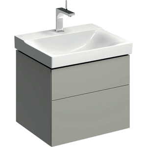 Geberit 500506001 Xeno2 600mm Vanity Unit with Two Drawers & LED Lighting - Grey (Basin not included)