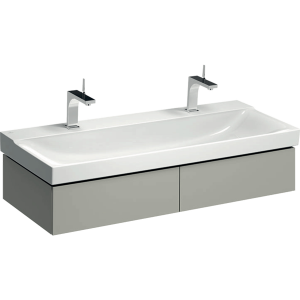 Geberit 500517001 Xeno2 1200mm Vanity Unit with Two Drawers & LED Lighting - Grey (Basin or Brassware NOT Included)