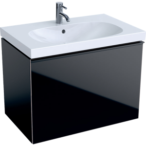 Geberit 500611161 Acanto 740mm Vanity Unit with Drawer - Matt Black (Basin & Brassware NOT Included)