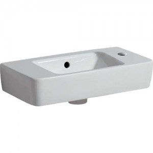 Geberit Selnova Compact 50cm Washbasin - White - 1 Tap hole - 50 (w) x 25 (d) x 10 (h) cm [501507007]