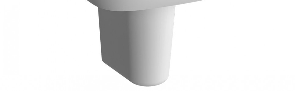 Vitra Layton Semi Pedestal - White [52810037201] - (Pedestal Only - Basin NOT Included)