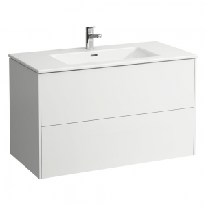 Laufen 649622611041 Pro S Vanity Unit - Slim Washbasin 500x1000x610mm Gloss White (Vanity Unit & Washbasin Only - Brassware NOT Included)