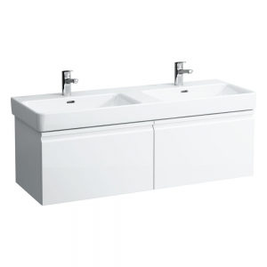 Laufen 835720964751 Pro S Vanity Unit - 2x Drawer 390x450x1260mm Gloss White (Vanity Unit Only - Basin NOT Included)