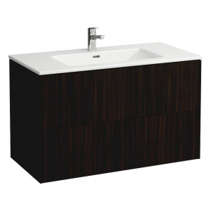 Laufen 8649622631041 Pro S Vanity Unit - Slim Washbasin 500x1000x610mm Dark Brown Elm (Vanity Unit & Washbasin Only - Brassware NOT Included)