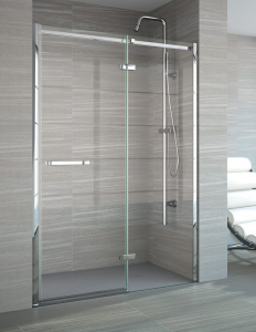 MERLYN Series 8 Frameless Hinged Shower Door & In-Line Panel - 1600mm Alcove Fitting [A0611VH]