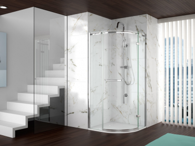MERLYN A0601THB Series 8 Frameless Single Door Quadrant 800mm with Shower Tray