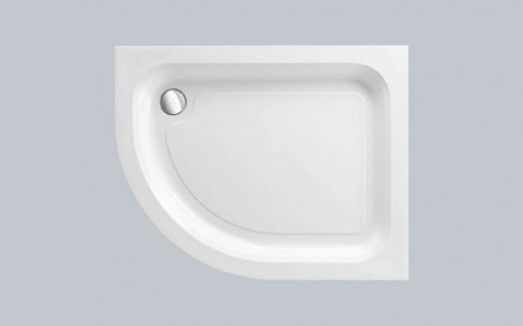 Just Trays Merlin Left Hand Flat Top Offset Quadrant Shower Tray 1000x800mm White (Shower Tray Only) [A1080LQM100]