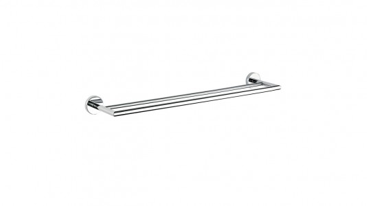 Inda Storm Double Towel Rail 66 x 6h x 14cm - Chrome [A0719CCR]