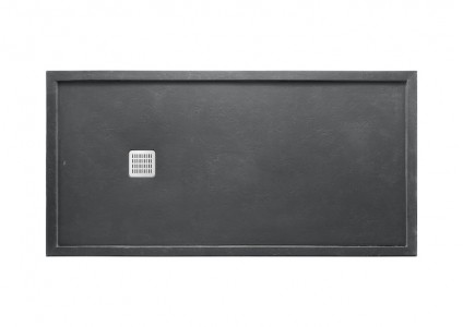 Roca Terran Stonex Rectangular Super Slim Shower Tray with Frame 1200x700mm (38mm Height) Charcoal [AP1024B02BC41200]