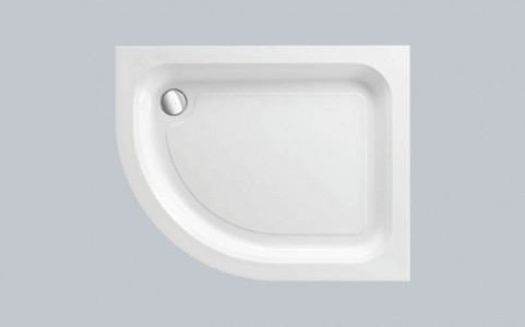 Just Trays Merlin Anti-Slip Quadrant Shower Tray with 2 Upstands 1000mm White (Shower Tray Only) [AS100QM120] 