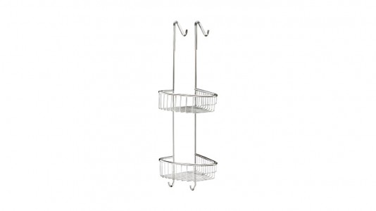 Inda Hotellerie Hook Double Corner Basket - Right Hand 21 x 74h x 33cm - Chrome [AV033ACR]