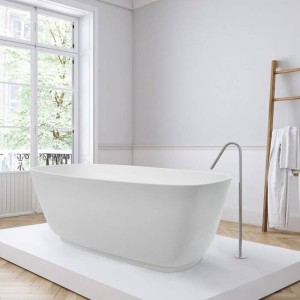 BC Designs BAB074 Projekt Divita Solid Surface Bath 1495 x 720mm Silk Matt White