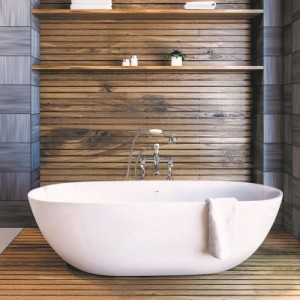 BC Designs BAB076R Crea Solid Surface Bath 1665 x 780mm Satin Rose