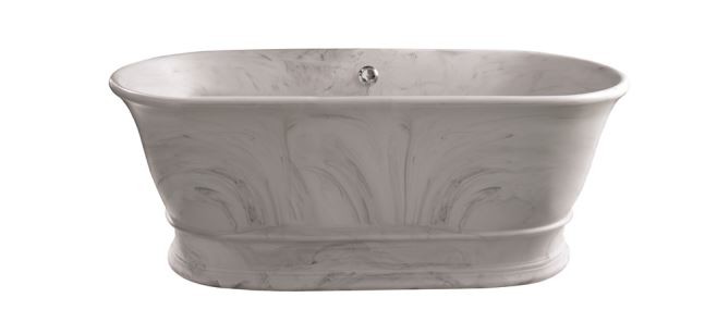 BC Designs Bampton Bath 1555 x 740mm (Waste NOT Included) Marble [BAB032ME]