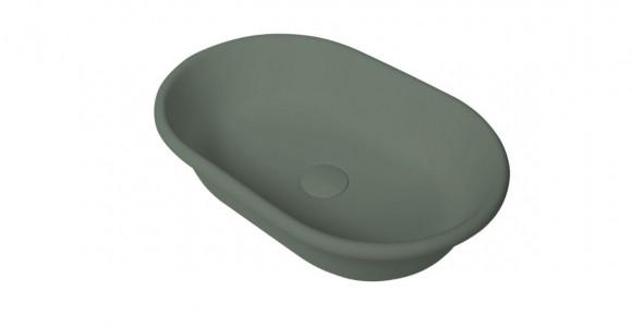 BC Designs Omnia Countertop Basin 530 x 360mm (No Tapholes) Khaki Green [BAB160KG]