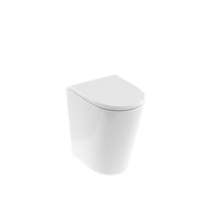Britton 15B33206 Sphere Tall Rimless Back To Wall WC Pan with Soft Close Toilet Seat White - (WC pan only)