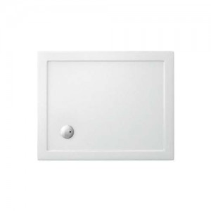 Britton Zamori Rectangular Shower Tray with Offset Waste Position 1000x800mm White (Waste NOT Included) [Z1167]