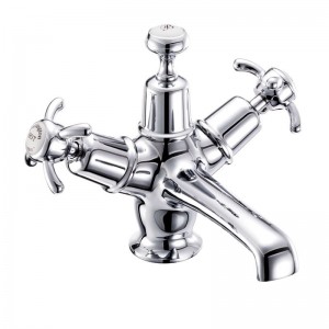 Burlington AN6 Anglesey Basin Mixer Chrome inc. Click Clack Waste with High Central Indice (White)