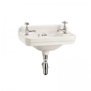 Burlington B82THM Edwardian 512mm Cloakroom Pedestal Basin 2 Tapholes Medici Ivory (Washstand NOT Included)