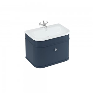 Burlington CH75B Chalfont 750mm Single Drawer Unit Matt Blue (Basin/Handles/Legs NOT Included)