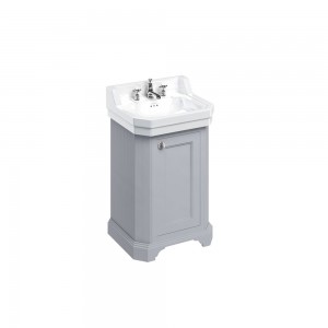 Burlington FC12G Freestanding Edwardian Vanity Unit with Single Door Classic Grey (Basin NOT Included)