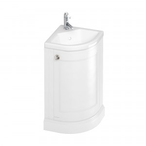 Burlington FC7W Freestanding 430mm Corner Vanity Unit with Single Door Matt White (Basin NOT Included)