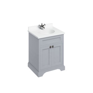 Burlington FF8G Freestanding 650mm Vanity Unit with Double Door Classic Grey (Basin &/Or Worktop NOT Included)