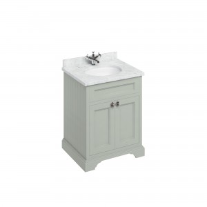 Burlington BC66 Minerva 650mm Worktop with Integrated Vanity Basin Carrara White (Furniture & Brassware NOT Included)