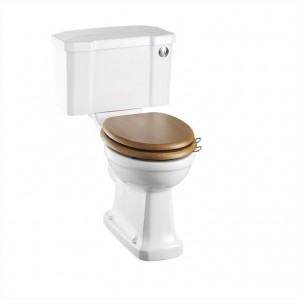 Burlington C2 Close Coupled/Low Level Cistern with Chrome Front Push Button Flush & Fittings (WC Pan & Toilet Seat NOT Included)