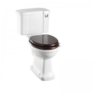 Burlington C4 Slimline Close Coupled/Low Level Cistern with Chrome Front Push Button Flush (WC Pan & Toilet Seat NOT Included)