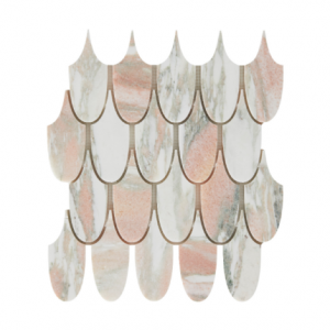 CaPietra East Java Marble Floor & Wall Tile (Honed Finish) Flamingo Plume Mosaic 303 x 350 x 10mm [7470]