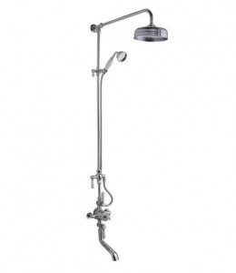 BC Designs CSA005BN Victrion Triple Valve with Shower and Bath Filler - Brushed Nickel