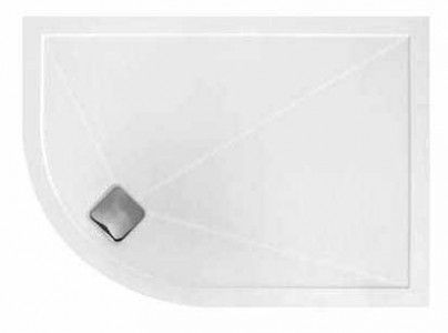TM UK Elementary Left Hand Anti-Slip Offset Quadrant Shower Tray 1100x800mm White [DAS1100X800QLH]