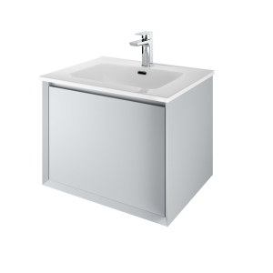 The White Space DISF60MG Distrikt 610mm Wall Hung Vanity Unit - Mid Grey (Basin & Brassware NOT Included)