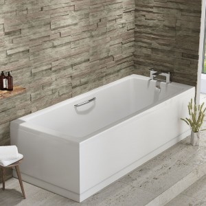 EASTBROOK 42.0125 Rockall Single Ended Bath (Twin Grip) 1600 x 750mm (440mm depth) 5mm Acrylic (Bath Panels NOT Included)