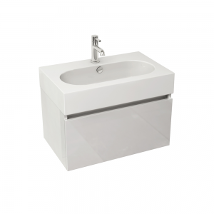 Imex Ceramics EC60WMWG Echo 600mm Single Drawer Wall Mounted Basin Unit White Gloss